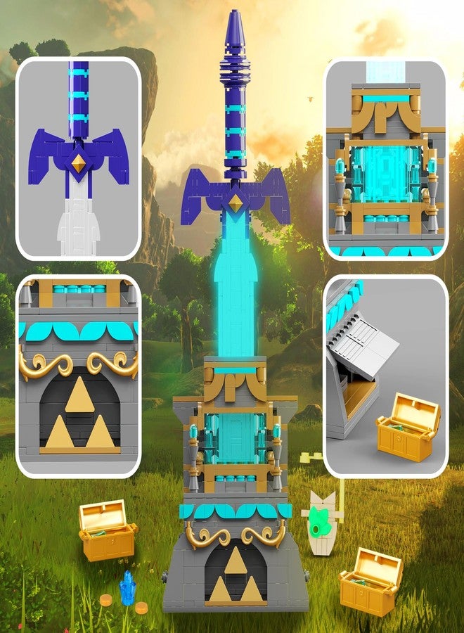 TOY PLAYER مجموعة مكعبات بناء سيف ماستر المتوهج من لعبة BOTW، مجموعة ألعاب سيف للكبار والأولاد والأطفال من سن 6 إلى 12 سنة (498 قطعة) - Image 3